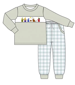 Conjunto de pijama de manga larga con estampado navideño para niños, conjuntos de ropa para hermanos pequeños - Product Image 6