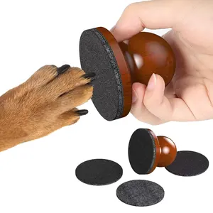 Round Wooden Pet Dog Nail File Pet Paw Trimming Tools Dog Paw Nail Scratch Pad Dog Nail File