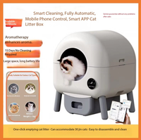 Litière pour chat intelligente autonettoyante personnalisable en gros, contrôle par application, électrique, automatique, grande capacité, désodorisante, facile d'utilisation