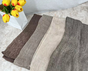 وصل حديثًا شال نسائي من مزيج القطن سادة ناعم جيد التهوية وشاح عتيق نسيج إسلامي فاخر حجاب رايون مجعد - Product Image 5