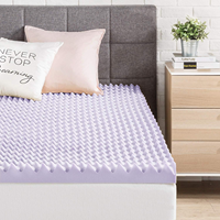 Surmatelas en mousse à mémoire de forme alvéolée de 3 pouces, meilleur prix, housse amovible, infusion apaisante de lavande, certifié OEKO-TEX pour hôtels