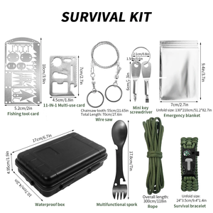 Firstime 9 en 1Custom Travel Mini botiquín de emergencia de primeros auxilios bolsa Herramientas de supervivencia SOS Earthquake - Product Image 2