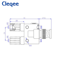 Fiche mâle Cleqee BNC vers double connecteur adaptateur femelle banane 4mm