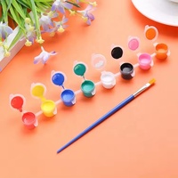 Usine directe écologique 8 bandes de pot bricolage ensemble de peinture acrylique pour enfants 3ML avec pinceaux en plastique