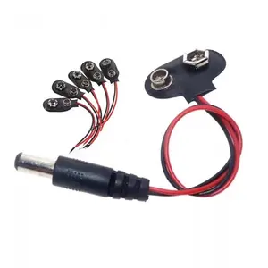 9v Battery Snap Connector Soft Shell With Lead Wires 15cm Male Plug 5.5*2.1mm 9 Volt Battery Snap 9v Battery Clip