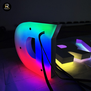 KR tùy chỉnh ngoài trời rustproof kim loại <span class=keywords><strong>RGB</strong></span> <span class=keywords><strong>LED</strong></span> backilt dấu bền acrylic đa màu <span class=keywords><strong>LED</strong></span> thép không gỉ trở lại chiếu sáng dấu hiệu - Product Image 5