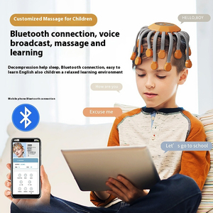 2025 entrega rápida Stock negro 20 garra pulpo masajeador de cabeza eléctrico versión de Motor grande instrumento de descompresión de acupuntura para dormir - Product Image 4