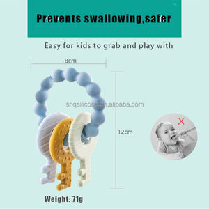 <span class=keywords><strong>Llaves</strong></span> de silicona para la dentición del bebé, juguete para masticar seguro sin BPA, <span class=keywords><strong>mordedor</strong></span> para masaje de goma infantil, anillo de agarre fácil, juguete relajante para niños pequeños - Product Image 2