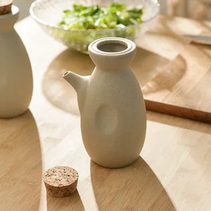 Oliera in Ceramica con Coperchio in Legno, Contenitore per Condimenti, Bottiglia per Salsa di Soia, Bottiglia per <span class=keywords><strong>Aceto</strong></span>, <span class=keywords><strong>Dispenser</strong></span> per <span class=keywords><strong>Olio</strong></span> - Product Image 5
