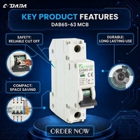 CDADA DAB6-63 Pemutus Sirkuit Tembaga Tipe Mini 1P 4.5KA 6kA 1-63A Pemutus Sirkuit Miniatur Berkualitas Tinggi