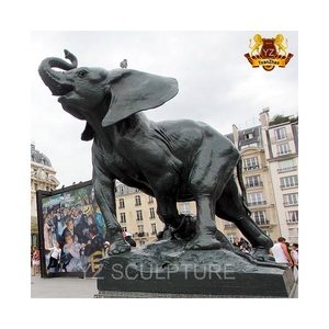 황금 행운의 코끼리 동상 좋은 행운 황동 코끼리 조각 홈 장식 야외 청동 금속 사용자 정의 아름다운 장식 - Product Image 3