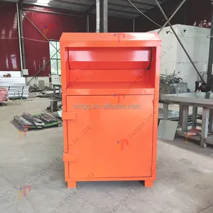 Fabriek Liefdadigheidskleding Donatiedoos Met Slot Metalen Gegalvaniseerde Stalen Kleding Recyclingbakken Te Koop