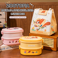 Disney Zootopia Rechteckige Doppelwandige Isolierte Lunchbox mit Verschluss und Griff für Schulanfang, Picknicks und Kinder