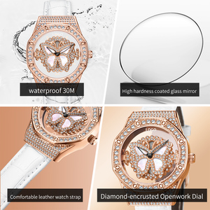 Montre pour <span class=keywords><strong>femme</strong></span> OEM 9996, mode, étanche 3ATM, mouvement à quartz, bracelet en cuir de haute qualité, boîtier en alliage - Product Image 5