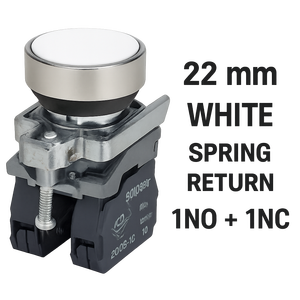 เทเลมาคานิค XB4BA15 ปุ่มกดสปริงรีเทิร์นสีขาว 22 มม. 1NO1NC IP66 - Product Image 3