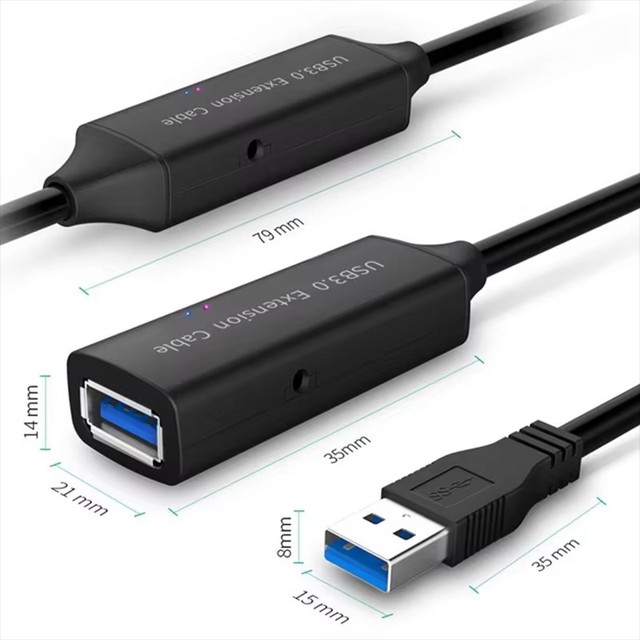 10m USB 3.0 Active Cable Repeater Cable Type A Male to A Female with two Built-in Signal Booster Chips 5.0GBps