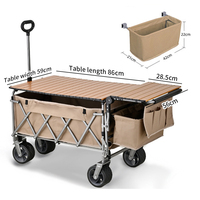 Chariot pliable à quatre roues Liveer, best-seller, avec table réglable, personnalisable OEM, outils multifonctionnels