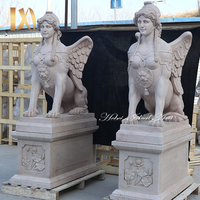 Estatua esférica de piedra para decoración de jardín, estatua egipcia de tamaño real para exteriores