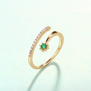 De las mujeres de la moda Esmeralda anillo hermana de joyería amistad anillo de Plata de Ley 925 <span class=keywords><strong>conjunto</strong></span> - Product Image 2