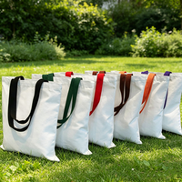 Sac fourre-tout en toile avec poignée en sangle colorée, logo personnalisé, réutilisable, écologique, sac de shopping en coton pliable pour la promotion