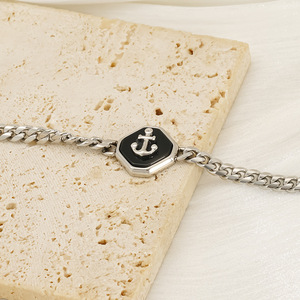 Zogxin Stainless Steel Anchor Bracelet Men's Geometric Chain Bracelet Fashion Jewelry Gift - Product Image 2