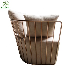 Diseño moderno color <span class=keywords><strong>beige</strong></span> <span class=keywords><strong>tela</strong></span> de lana de acero inoxidable sofá - Product Image 3