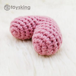 So niedlich weich gefüllte Herz Spielzeug häkeln von Hand, kann für Schlüssel bund Dekoration verwendet werden - Product Image 3