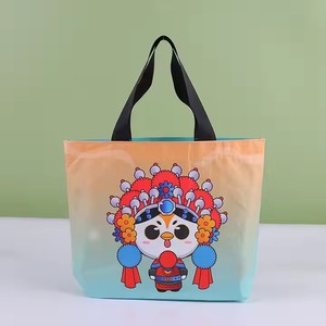 Custom Eco-Friendly Duffel <b>Bag</b> Reusable Nylon Fabric Logo Laminated PP Woven Customized Color Zipper Closure Shoulder Handle - Product Image 6