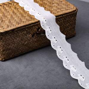 Apliques franceses blancos Telas de guipur Adornos de encaje bordado de algodón nupcial para ropa y vestidos Cinturón de encaje - Product Image 1