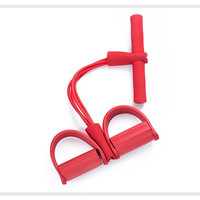 YETFUL Corde de Résistance à Pédales 4 Tubes, Équipement d'Exercice Abdominal et Cheville, Fitness Élastique pour Entraînement Sportif, Corde de Traction pour Sit-Up Corps