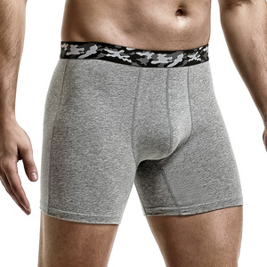 Caleçon de sport en coton pour homme avec logo personnalisé, respirant, taille moyenne, caleçon en tissu tricoté, sous-vêtement pour homme marqué à la taille - Product Image 3