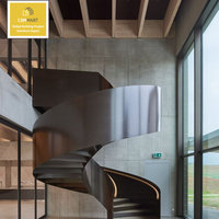 CBMmart - Kit de Escalera Artística Curva Giratoria de Aluminio para Interiores, Estructura de Acero Moderna, para Casa Dúplex