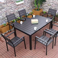Modernes Design Outdoor Esstisch und Stuhl Set Gartenmöbel mit Terrassen-Aluminiumrahmen für Restaurantnutzung