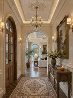 Solution de personnalisation complète pour la décoration de villas classiques, une solution tout-en-un, chef-d'œuvre d'aménagement intérieur élégant en beige.