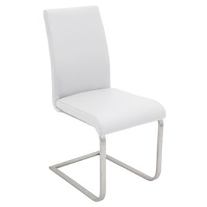 Ensemble de 2 chaises de salle à manger DB Foster en acier inoxydable et similicuir blanc par LumiSource Design contemporain pour le salon - Product Image 2