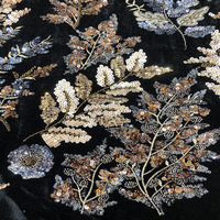 Nouvelle Collection Automne Hiver : Robe Cheongsam Femme en Velours avec Double Perles et Broderie de Paillettes Colorées, Tissu Perlé