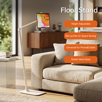 Support de sol en aluminium pour tablette et téléphone, rotation à 360°, support pour iPad, idéal pour le streaming en direct, le chevet, le bureau et l'usage commercial