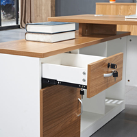 Bureau moderne de 1,4 m pour petit espace, idéal pour manager, superviseur, personnel, ordinateur, patron, professeur, employé, style panneau en bois