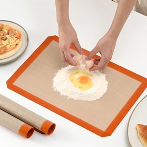 Orange Silicone <strong>Baking</strong> Mat with Reinforced Edge, Non-Stick, Heat Resistant, <strong>Easy</strong> to Clean - Product Image 1