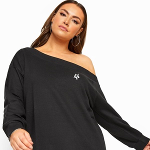 Sudadera de Forro Polar Negra Personalizada para Mujer, de Alta Calidad, Mangas Largas, Talla Grande, Técnica de Lavado Ecológica, para Invierno - Product Image 1