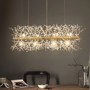 Salon pissenlit lustre LED boule abat-jour cristal suspension lampe décorative fleur cristal lustres pendentif lumières - Product Image 2