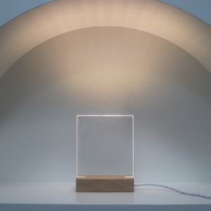 도매 지울 수 있는 메모 보드 DIY 무드등 빈 아크릴 <span class=keywords><strong>LED</strong></span> 조명 (나무 베이스 포함) - Product Image 4