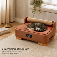 Lit pour animaux de compagnie intelligent à double température, thermostat de refroidissement et de chauffage pour animaux, tapis chauffant et rafraîchissant pour animaux, maison chauffante pour chats, 16-42°C, application