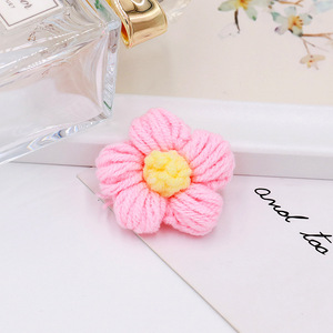Handmade Puff Flower Crochet <b>Hook</b> Flower Brooch Earrings Hair <b>Clip</b> Bag Jewelry Accessories Materials Yarn Craft Supplies - Product Image 4