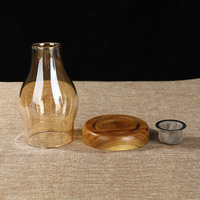 Brûleur d'encens coupe-vent Hurricane en verre résistant à la chaleur, fait main, écologique, support de bougie, décoration de Noël pour la maison, lanterne élégante