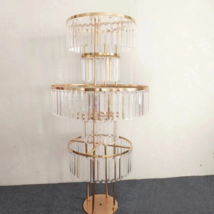 Accessoires de mariage, électroplaqué or, décoration de salle de réception de mariage, hôtel, stand floral à cinq étages pour salle de mariage - Product Image 2