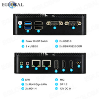 Eglobal Barato 12th Gen N100 J6412 Caja de computadora de seguridad de red 2 LAN 2 * Com X86 Linux Fanless Firewall Router Pfsense Mini PC