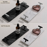 Organisateur de serviettes élégant avec poignée argentée/noire mate, taille personnalisable, pour serviettes en papier, organisation du comptoir de salle de bain