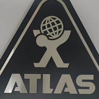 Plaque signalétique triangulaire OEM Premium en aluminium, finition diamantée, avec fond noir, emblème métallique triangulaire peint aux coins arrondis