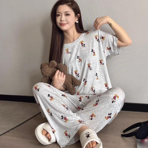 Conjuntos de ropa de dormir Pijamas de verano Ropa de Casa explosiva para mujer Pijamas cortos y largos de 2 colores - Product Image 6